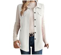 Women's Lightweight Softshell Gilets Corduroy Lapel Tank Tops Button Down Sleeveless Denim Jacket Casual Mid-Long Jean Vest Waistcoat Jacket Vintage Distressed Waistcoat for Spring Fall Winter