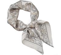 Womens Lightweight Square Scarf 70cm with Paisley Print in Simulated Silk Fabric, Hand Rolled Edges Provide Shape and Elegance for Various Outfits (01)