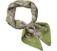 Womens Lightweight Square Scarf 70cm with Paisley Print in Simulated Silk Fabric, Hand Rolled Edges Provide Shape and Elegance for Various Outfits (06)