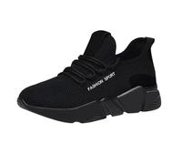 Women's Lightweight Summer Trainers, Comfortable Running Shoes, Lace-Up, White, 8 UK