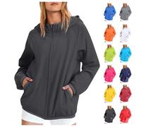 women's lightweight waterproof jacket Lightweight Waterproof Jacket for Women UK Packable Casual Full Zip Cycling Running Windbreaker Plus Size Quick Dry Hiking Walking Hooded Raincoat with Pockets
