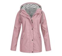 Women's Lightweight Waterproof Jacket Softshell Hooded Breathable Long Sleeve Windbreaker Casual Outdoor Hiking Travel Jackets thin waterproof jacket women Pink XL