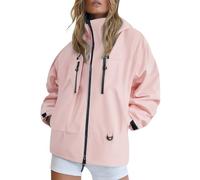 Women's Lightweight Waterproof Jacket, Women's Outdoor Waterproof Jackets Ladies Lightweight Windbreaker with Pockets Casual Winter Warm Wind Proof Zip Up Coat Softshell Breathable Sports Coats