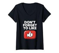 Womens Like Social Media Influencer Content Creator V-Neck T-Shirt
