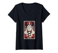Women's Lilith Queen of The Night, Mystical Dark Style V-Neck T-Shirt
