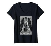 Womens Lilith Tarot Card Satanic Gothic Halloween Day of Dead Tarot V-Neck T-Shirt