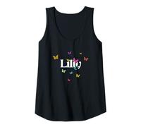 Womens LILLY - Adorable girl name with colorful Butterlies Tank Top