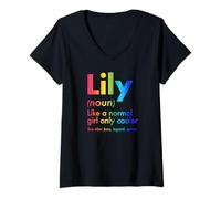 Women's Lily Like A Normal Girl Only Cooler Queen First Name V-Neck T-Shirt