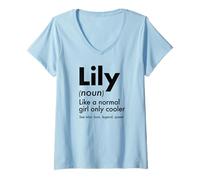 Women's Lily Like A Normal Girl Only Cooler Queen First Name V-Neck T-Shirt