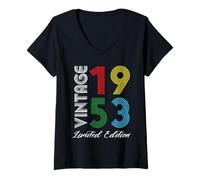 Womens Limited Edition 1953 Birthday 1953 Born 1953 Vintage V-Neck T-Shirt