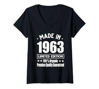Womens Limited Edition 1963 Birthday 1963 Born in 1963 V-Neck T-Shirt