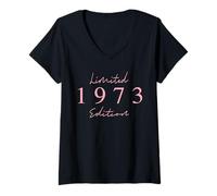 Womens Limited Edition 1973 Birthday 1973 Born 1973 Vintage V-Neck T-Shirt