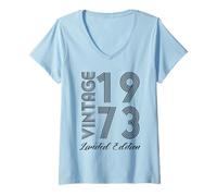 Womens Limited Edition 1973 Birthday 1973 Born 1973 Vintage V-Neck T-Shirt
