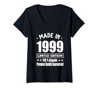 Womens Limited Edition 1999 Birthday 1999 Born in 1999 V-Neck T-Shirt