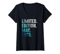 Women's Limited Edition May 1973 Retro Vintage 1973 V-Neck T-Shirt