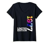 Womens Limited Edition Vintage 1977 Funny 48th Birthday 48 Years V-Neck T-Shirt