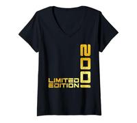 Womens Limited Edition Vintage 2001 Funny 24th Birthday 24 Years V-Neck T-Shirt