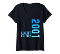 Womens Limited Edition Vintage 2001 Funny 24th Birthday 24 Years V-Neck T-Shirt