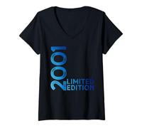 Womens Limited Edition Vintage 2001 Funny 24th Birthday 24 Years V-Neck T-Shirt