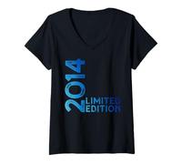 Womens Limited Edition Vintage 2014 Funny 11th Birthday 11 Years V-Neck T-Shirt