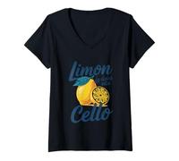 Womens Limon La Dolce Vita Cello Lemon Delight V-Neck T-Shirt