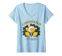 Womens Limoncello Per Favore Italy Amalfi Coast V-Neck T-Shirt