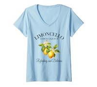 Womens Limoncello Preppy Coastal Italian Town Amalfi Coast Lemons V-Neck T-Shirt