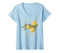 Womens Limoncello Tshirt Refreshing Lemon Graphic Italian Summer V-Neck T-Shirt