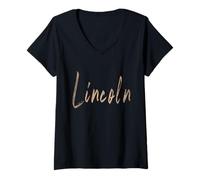 Womens Lincoln California Vintage elegant design V-Neck T-Shirt