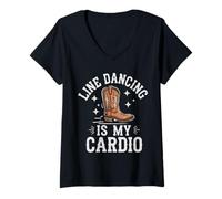 Womens Line Dancing is My Cardio Dancer Country V-Neck T-Shirt