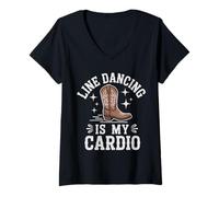 Womens Line Dancing is My Cardio Dancer Country V-Neck T-Shirt