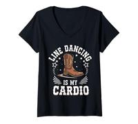 Womens Line Dancing is My Cardio Dancer Country V-Neck T-Shirt