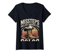 Women's Line Dancing Missteps are Just Unexpected Solos V-Neck T-Shirt