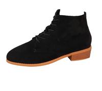 Women's Lined Elegant Ankle Boots with Short Heel, Suede Short Boots, Comfortable Pointed Ankle Boot, Simple Chelsea Boots, Plain Flat Shoes, Western Boots, Leisure, Low Boots, Size 36-43, black, 4 UK