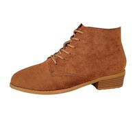 Women's Lined Elegant Ankle Boots with Short Heel, Suede Short Boots, Comfortable Pointed Ankle Boot, Simple Chelsea Boots, Plain Flat Shoes, Western Boots, Leisure, Low Boots, Size 36-43, khaki, 7 UK