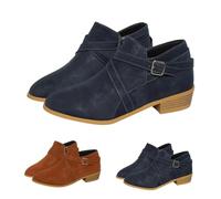 Women's Lined Elegant Ankle Boots with Short Heel, Suede Short Boots, Comfortable Pointed Ankle Boots, Simple Boots, Leisure Western Boots, Leather Boots, Plain Flat Shoes, black, 4 UK