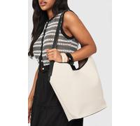 Womens Linen Oversized Beach Bag - White - One Size, White