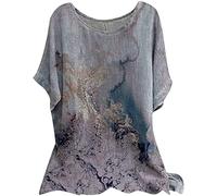 Women's Linen Tops Cheap Femboy Clothing Three Quarter Sleeve Tops Skims Cheesecloth Tops Window Short Sleeve Ladies Blouse Clearance Summer Vacation Essentials Daily Home Cotton and Linen T-Shirts