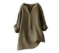 Women's Linen Tops Size 22 Puff Sleeve Button Down Spring Tee My Orders Womens Cotton Linen Daily Solid Essentials Summer Vacation Tunic Top Large Daily Casual Tee Blouses (01-A-Ag, XXXL)
