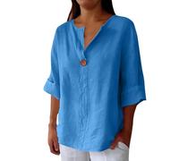 Women's Linen Tops UK Casual Linen Work Top My Orders 2025 Shirt for Women Summer 2025 and 2025 Tee Essentials Holiday Beach Shirt Tunic Top (01-H-Bu2, XL)