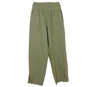 Womens Linen Trousers with elastic waistband. Made in Italy