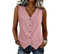 Women's Linen Waistcoats Summer Fashion 2026 V-Neck Sleeveless Button Up Irregular Hem Lightweight Casual Business Office Work Suit Vest Tops Job Interview Clothes for Women