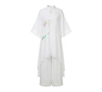 Women's Linen Zen Costume Set,Tai Chi Meditation Cotton Wing Chun(M)