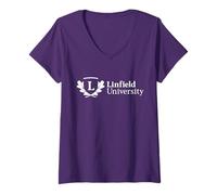 Women's Linfield University Wildcats Institutional Logo V-Neck T-Shirt