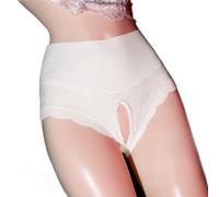 Women's Lingerie Panties Underwear Slutty Tummy Control Tangas C Section Lace Sexy Hipsters Cute Thongs Naughty High Waist See Through Sheer Full Coverage Crotchless Cheeky Briefs White