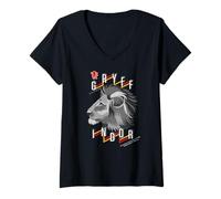 Womens Lion Emblem Gryffindor Pride Illustration V-Neck T-Shirt