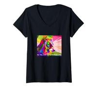 Womens LION face Art BIBLE VERSE V-Neck T-Shirt