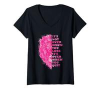 Womens Lion Gym Quote Positive Message Motivation Sayings Workout V-Neck T-Shirt