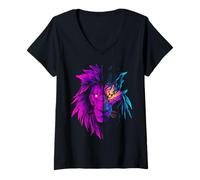 Womens Lion V-Neck T-Shirt