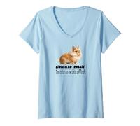 Women's Lionhead Rabbit Too Cute to Be This Difficult Funny Pet V-Neck T-Shirt